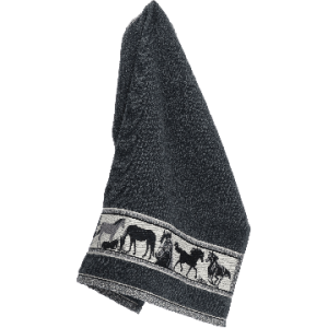 Handdoek - Paarden - Antraciet